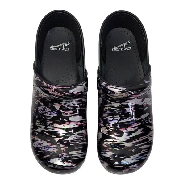 Dansko Clog Women Size EU 40 US 9.5-10 Professional Metallic Waves Patent Nurse - Picture 5 of 16